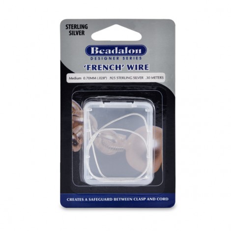 0.70mm Beadalon Sterling Silver French Wire - 0.3m Pack