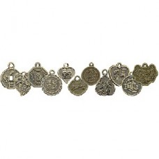 Anti Bronze Chinese Coin Charm Assortment - Pk of 11