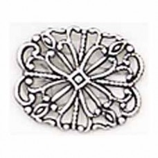 13x12mm Oval Sterling Silver Plated Filigree - Each