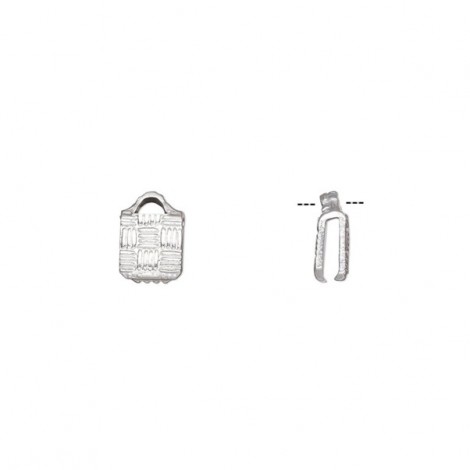 Beadalon 4mm C-Crimp Cord Ends - Silver Plated - Pack of 10