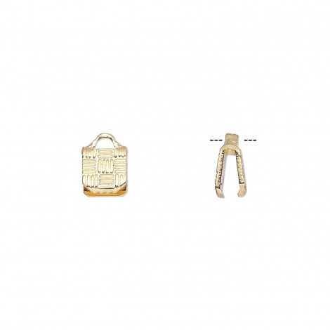 Beadalon 4mm C-Crimp Cord Ends - Gold Plated - Pack of 10