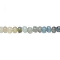 5x3mm Green Beryl Variegated Rondelle Beads - 13in strand