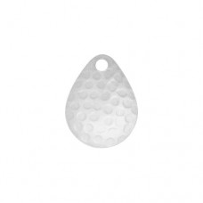 20x15mm Stainless Steel Hammered Mermaid Medium Scale Drops - Pearl/Silver - Pack of 2