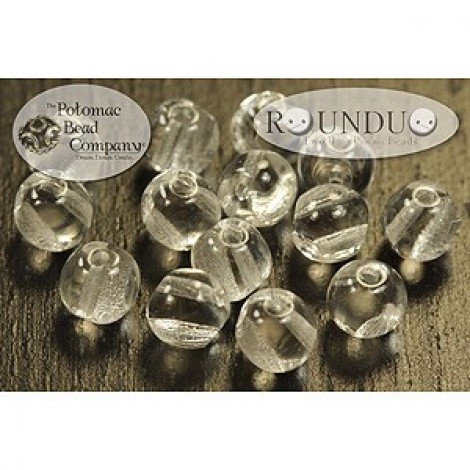 5mm RounDuo Czech 2-Hole Beads - Crystal