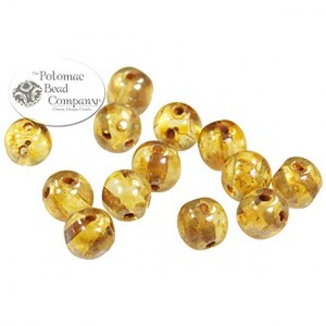 5mm RounDuo Czech 2-Hole Beads - Crystal Picasso