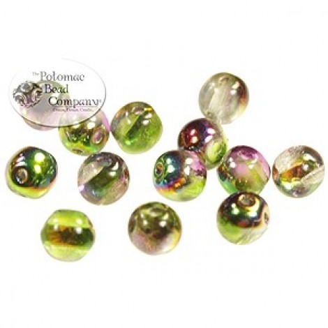 5mm RounDuo Czech 2-Hole Beads - Crystal Magic Orchid