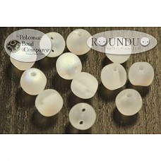 5mm RounDuo Czech 2-Hole Beads - Crystal AB Matted - 75 beads