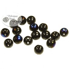 5mm RounDuo Czech 2-Hole Beads - Jet Azuro - 75 beads