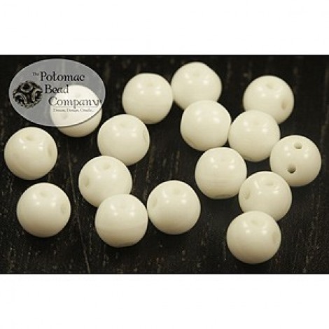 5mm RounDuo Czech 2-Hole Beads - White - 75 beads