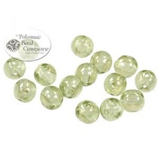 5mm RounDuo Czech 2-Hole Beads - Crystal Mint Luster - 75 beads