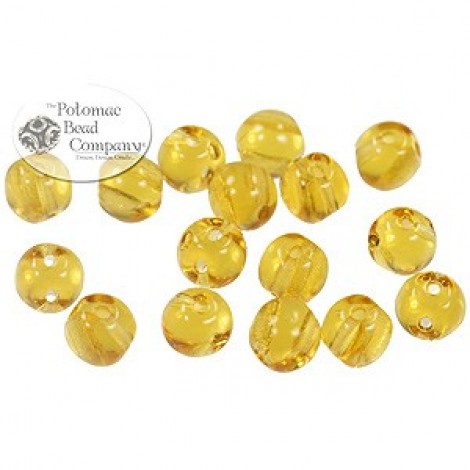 5mm RounDuo Czech 2-Hole Beads - Topaz - 75 beads