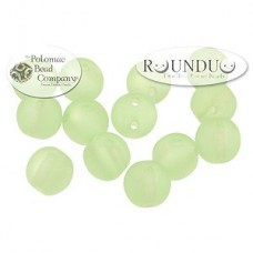 5mm RounDuo Czech 2-Hole Beads - Peridot Matted - 75 beads