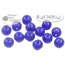 5mm RounDuo Czech 2-Hole Beads - Opaque Blue - 75 beads