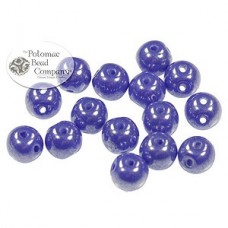 5mm RounDuo Czech 2-Hole Beads - Op Blue Shimmer