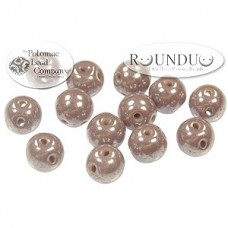 5mm RounDuo Czech 2-Hole Beads - Opaque Lilac Shimmer - 75 beads