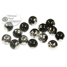 5mm RounDuo Czech 2-Hole Beads - Jet Labrador - 75 beads