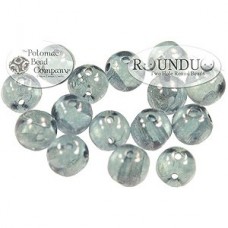 5mm RounDuo Cz 2-Hole Beads - Crys Baby Blue Luster