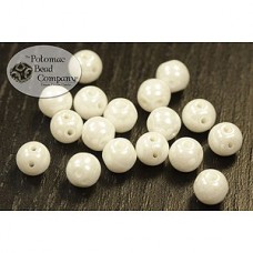 5mm RounDuo Czech 2-Hole Beads - White Shimmer