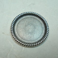 18mm Rope Edge Round Bezel Frame - Sterling Plated