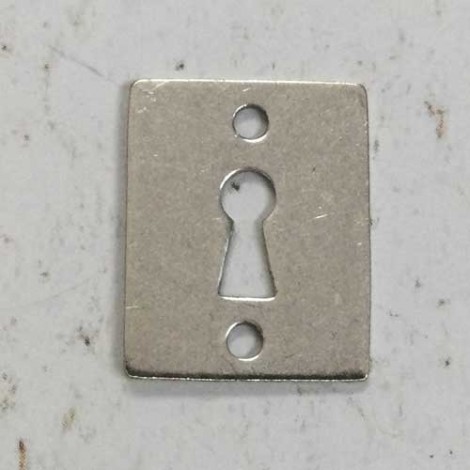 18x13mm Sterling Silver Plated Brass Lock Charm/Link 
