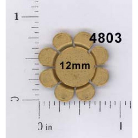 22mm(OD), 12mm(ID) Small Flower/Indented Centre - Raw Brass - Pack of 4