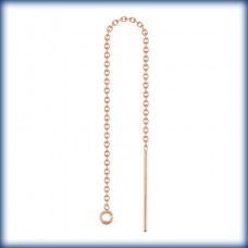 14K Rose Gold Filled Cable Chain Ear Threads with Ring