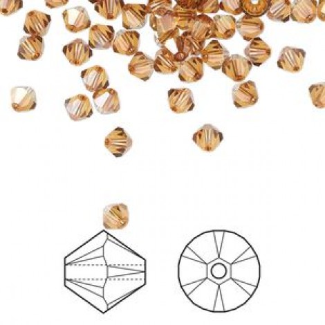5mm Swarovski Bicones - Crystal Copper - Pack of 10