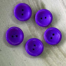 Czech 2-Hole 14mm Cup Buttons - Opaque Blue - Pack of 5