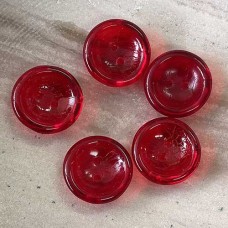 Czech 2-Hole 14mm Cup Buttons - Red - Pack of 5