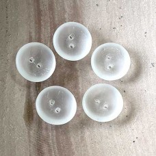 Czech 2-Hole 14mm Cup Buttons - Crystal Matted - Pack of 5