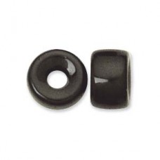 9mm Czech Crow/Pony Beads - Jet - Pack of 22