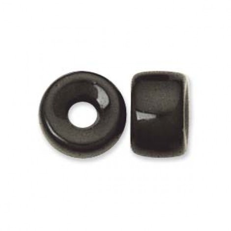 9mm Czech Crow/Pony Beads - Jet - Pack of 22