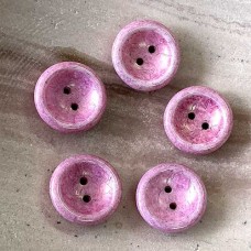 Cz 2-Hole 14mm Cup Buttons - White Lila Luster - Pack of 5