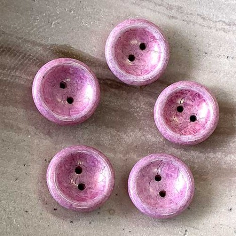 Cz 2-Hole 14mm Cup Buttons - White Lila Luster - Pack of 5 Cz 2-Hole 14mm Cup Buttons - White Lila Luster - Pack of 5