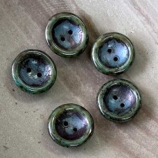 Cz 2-Hole 14mm Cup Buttons - White Blue Luster - Pack of 5