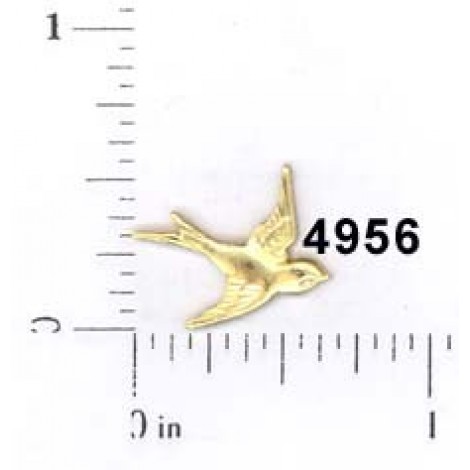 15mm Raw Brass Swallow Charm (right) - no hole