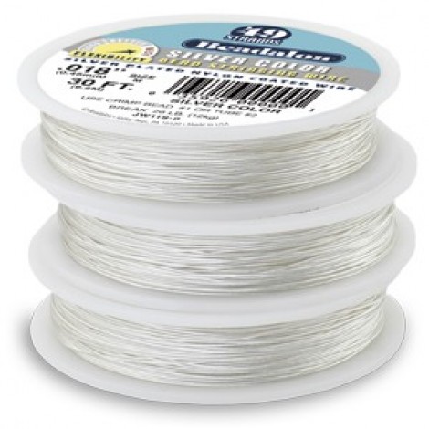 .018" Beadalon 49st Silver Color Beading Wire - 30ft