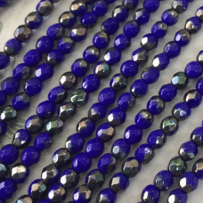 4mm Czech Fire Polish Round Beads - Royal Luster - Pack of 50