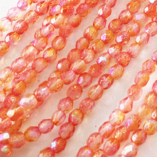 4mm Czech Firepolish Beads - Etched Hyacinth Celestial - Pack of 50