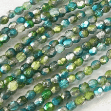 4mm Czech Firepolish Beads - Etched Laguna Celestial - Pack of 50