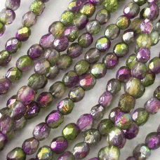 4mm Czech Firepolish Beads - Magic Orchid Etched - Pack of 50