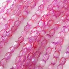4mm Czech Firepolish Beads - Etched Rose Celestial - Pack of 50 