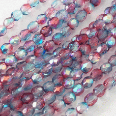 4mm Czech Firepolish Beads - Rainbow Celestial - Pack of 50