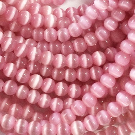 4mm Dusty Pink Cats Eye Beads