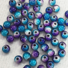 4mm Japanese Miracle Beads - Purple Pink Tri Tone - Pack of 20