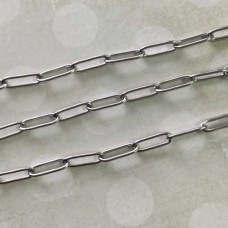 4x12mm 1mm Stainless Steel Paperclip Style Curb Chain - Per metre