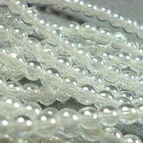4mm Lustre Crystal Czech Round Beads - Pack of 100
