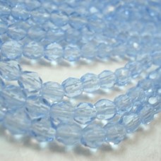 4mm Czech Firepolish Beads - Light Sapphire - Pack of 50