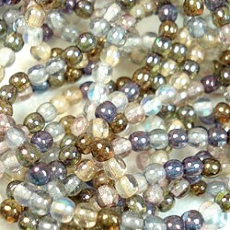 4mm Czech Round Beads - Transparent Luster Mix - Pack of 100