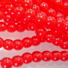 4mm Czech Light Siam Ruby Round Beads- Pack of 100